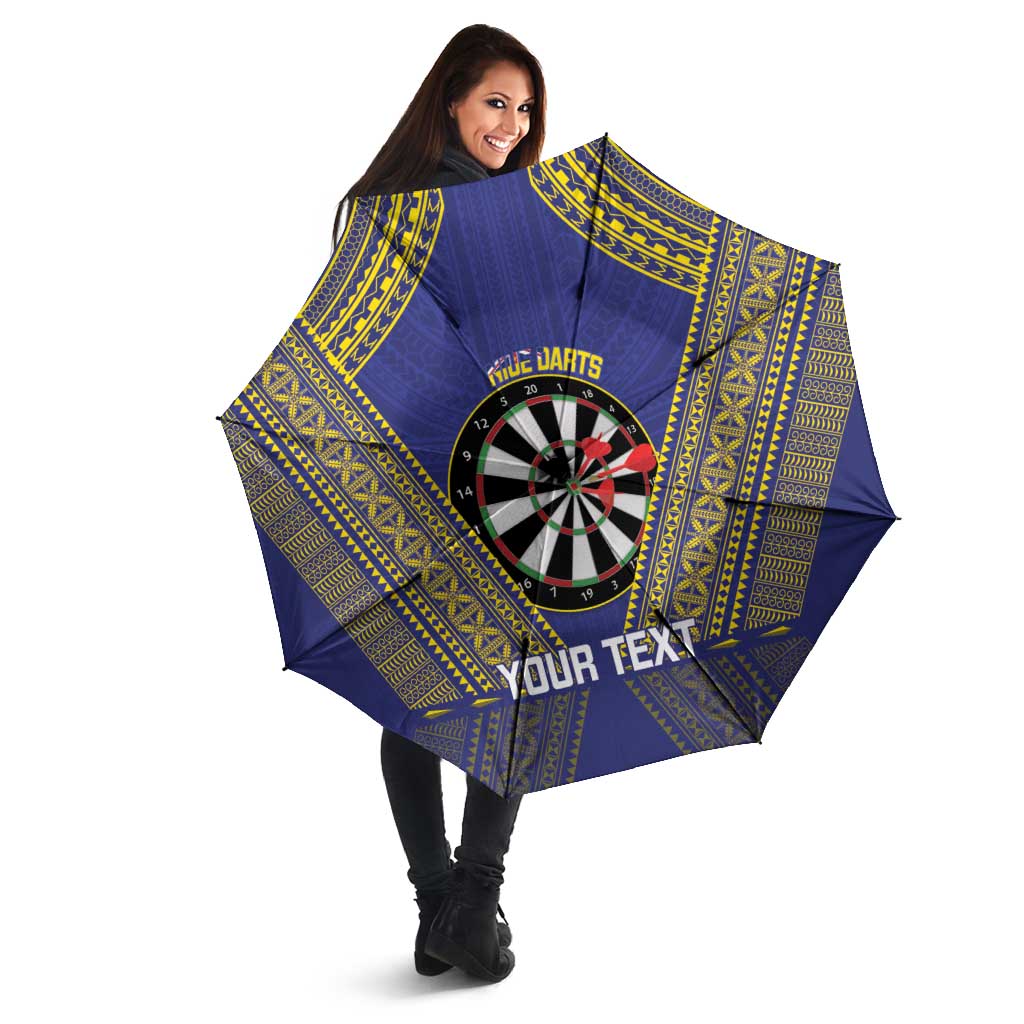 Personalised Niue Darts Umbrella Dart Board Hiapo Pattern LT14 - Polynesian Pride