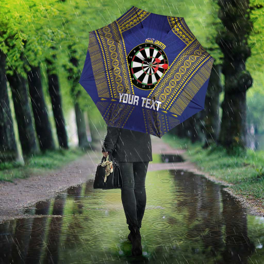 Personalised Niue Darts Umbrella Dart Board Hiapo Pattern LT14 - Polynesian Pride