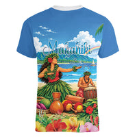 Hawaii Makahiki Women V-Neck T-Shirt Hawaiian New Year Tropical Vibes LT14 - Polynesian Pride