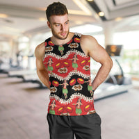 Uliuli Hawaii Makahiki Men Tank Top Hawaiian Puakenikeni Lei Hula Girl Red Version LT14 Red - Polynesian Pride