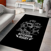 New Zealand Silver Fern Rugby Area Rug Haka Aotearoa Kiwi Dance LT14 - Polynesian Pride