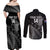 Custom New Zealand Silver Fern Rugby Couples Matching Off Shoulder Maxi Dress and Long Sleeve Button Shirt All Black Go Champions 2023 With Trophy Proud LT14 - Polynesian Pride