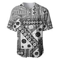Black Bula Fiji Baseball Jersey Unique Masi Tapa Pattern LT14 Black - Polynesian Pride