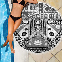 Black Bula Fiji Beach Blanket Unique Masi Tapa Pattern LT14 - Polynesian Pride