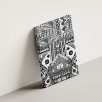 Black Bula Fiji Canvas Wall Art Unique Masi Tapa Pattern LT14 - Polynesian Pride