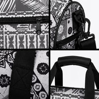 Black Bula Fiji Duffle Bag Unique Masi Tapa Pattern LT14 - Polynesian Pride