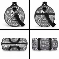 Black Bula Fiji Duffle Bag Unique Masi Tapa Pattern LT14 - Polynesian Pride