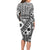 Black Bula Fiji Family Matching Long Sleeve Bodycon Dress and Hawaiian Shirt Unique Masi Tapa Pattern