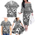 Black Bula Fiji Family Matching Off The Shoulder Long Sleeve Dress and Hawaiian Shirt Unique Masi Tapa Pattern