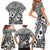 Black Bula Fiji Family Matching Short Sleeve Bodycon Dress and Hawaiian Shirt Unique Masi Tapa Pattern