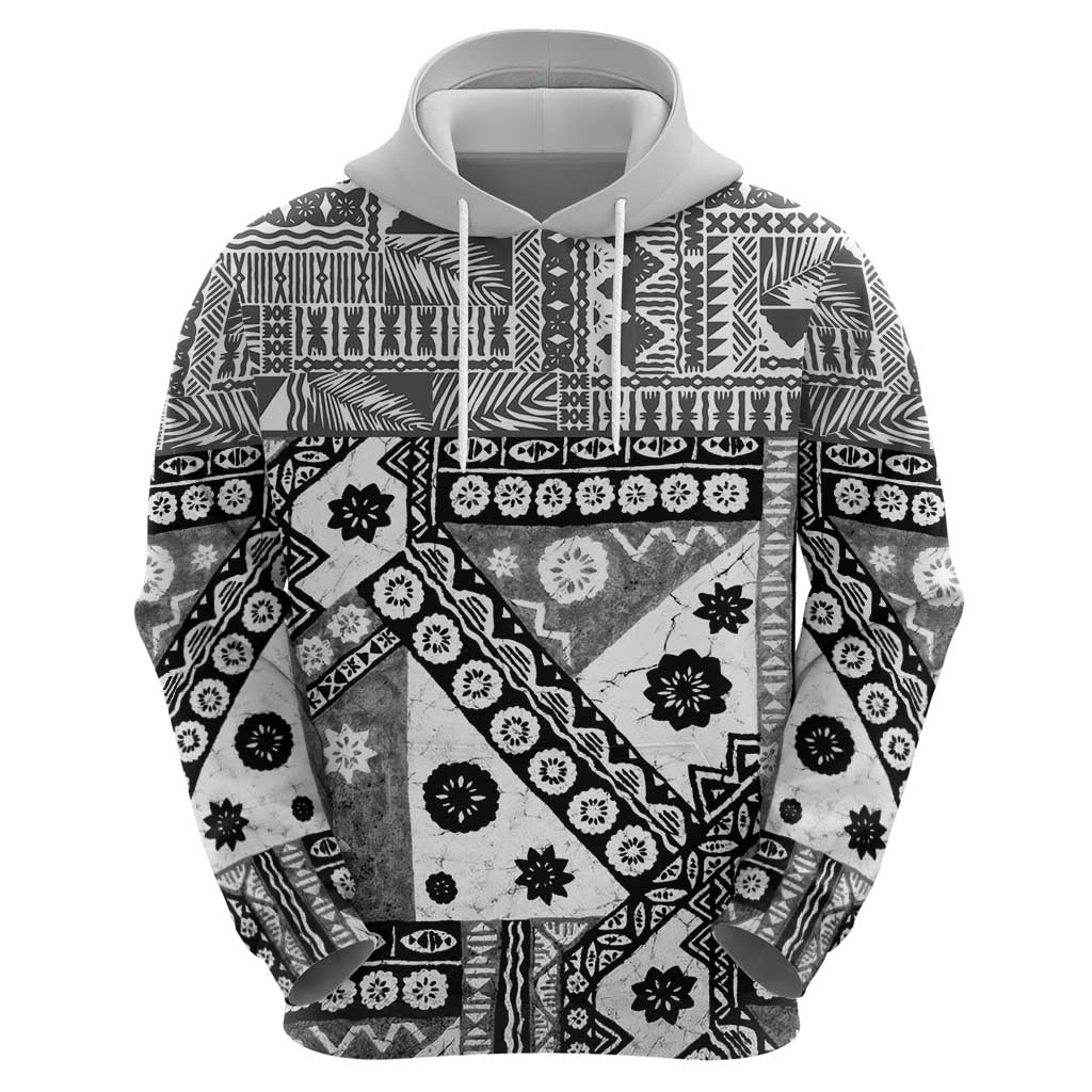 Black Bula Fiji Hoodie Unique Masi Tapa Pattern LT14 - Polynesian Pride