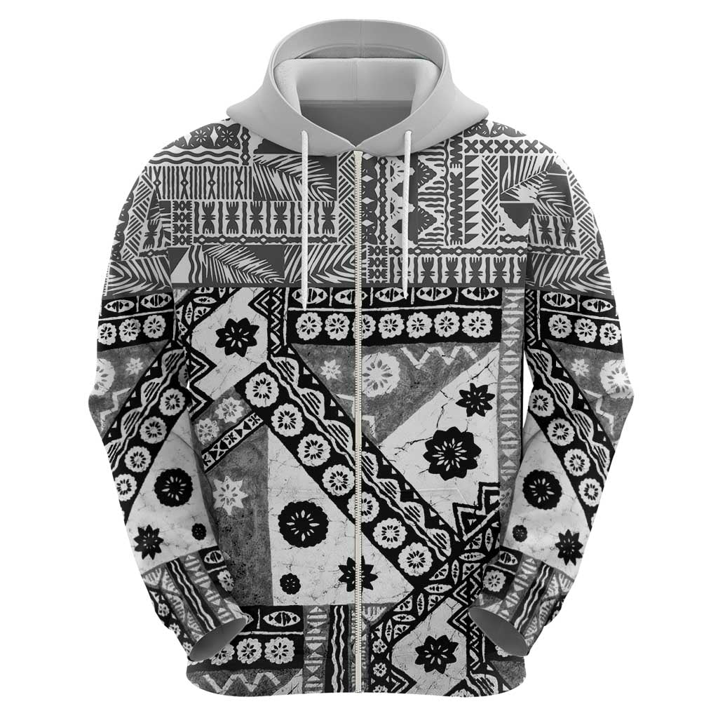 Black Bula Fiji Hoodie Unique Masi Tapa Pattern LT14 - Polynesian Pride