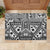 Black Bula Fiji Rubber Doormat Unique Masi Tapa Pattern