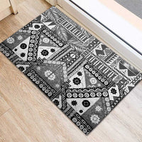 Black Bula Fiji Rubber Doormat Unique Masi Tapa Pattern LT14 - Polynesian Pride