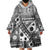 Black Bula Fiji Wearable Blanket Hoodie Unique Masi Tapa Pattern