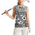 Black Bula Fiji Women Sleeveless Polo Shirt Unique Masi Tapa Pattern