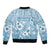 Blue Bula Fiji Bomber Jacket Unique Masi Tapa Pattern