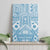 Blue Bula Fiji Canvas Wall Art Unique Masi Tapa Pattern