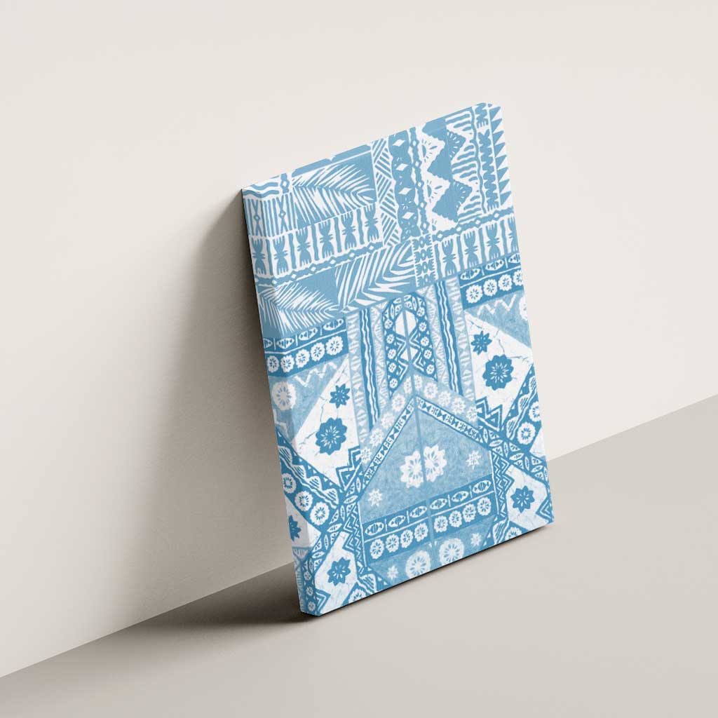 Blue Bula Fiji Canvas Wall Art Unique Masi Tapa Pattern LT14 - Polynesian Pride