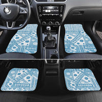 Blue Bula Fiji Car Mats Unique Masi Tapa Pattern LT14 Set 4pcs Blue - Polynesian Pride