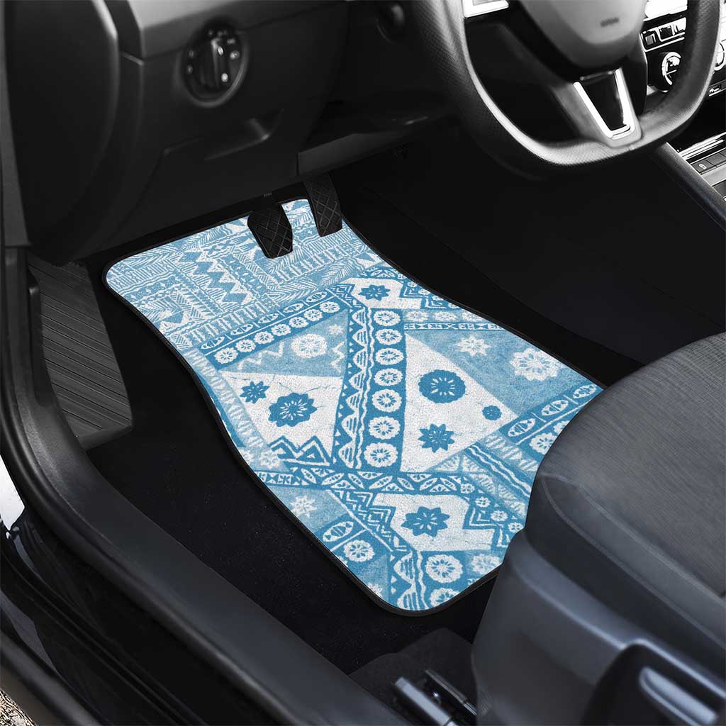 Blue Bula Fiji Car Mats Unique Masi Tapa Pattern LT14 - Polynesian Pride