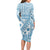 Blue Bula Fiji Family Matching Long Sleeve Bodycon Dress and Hawaiian Shirt Unique Masi Tapa Pattern