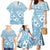 Blue Bula Fiji Family Matching Mermaid Dress and Hawaiian Shirt Unique Masi Tapa Pattern