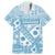 Blue Bula Fiji Family Matching Mermaid Dress and Hawaiian Shirt Unique Masi Tapa Pattern