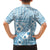 Blue Bula Fiji Family Matching Off The Shoulder Long Sleeve Dress and Hawaiian Shirt Unique Masi Tapa Pattern