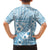 Blue Bula Fiji Family Matching Off Shoulder Short Dress and Hawaiian Shirt Unique Masi Tapa Pattern