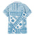 Blue Bula Fiji Family Matching Short Sleeve Bodycon Dress and Hawaiian Shirt Unique Masi Tapa Pattern