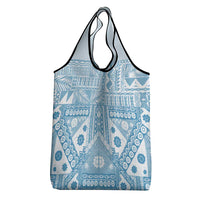 Blue Bula Fiji Grocery Bag Unique Masi Tapa Pattern LT14 - Polynesian Pride