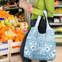 Blue Bula Fiji Grocery Bag Unique Masi Tapa Pattern LT14 - Polynesian Pride