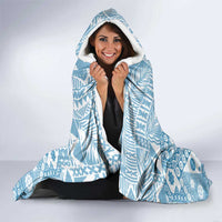 Blue Bula Fiji Hooded Blanket Unique Masi Tapa Pattern LT14 - Polynesian Pride