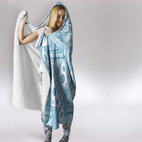 Blue Bula Fiji Hooded Blanket Unique Masi Tapa Pattern LT14 - Polynesian Pride