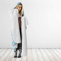 Blue Bula Fiji Hooded Blanket Unique Masi Tapa Pattern LT14 - Polynesian Pride