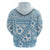 Blue Bula Fiji Hoodie Unique Masi Tapa Pattern