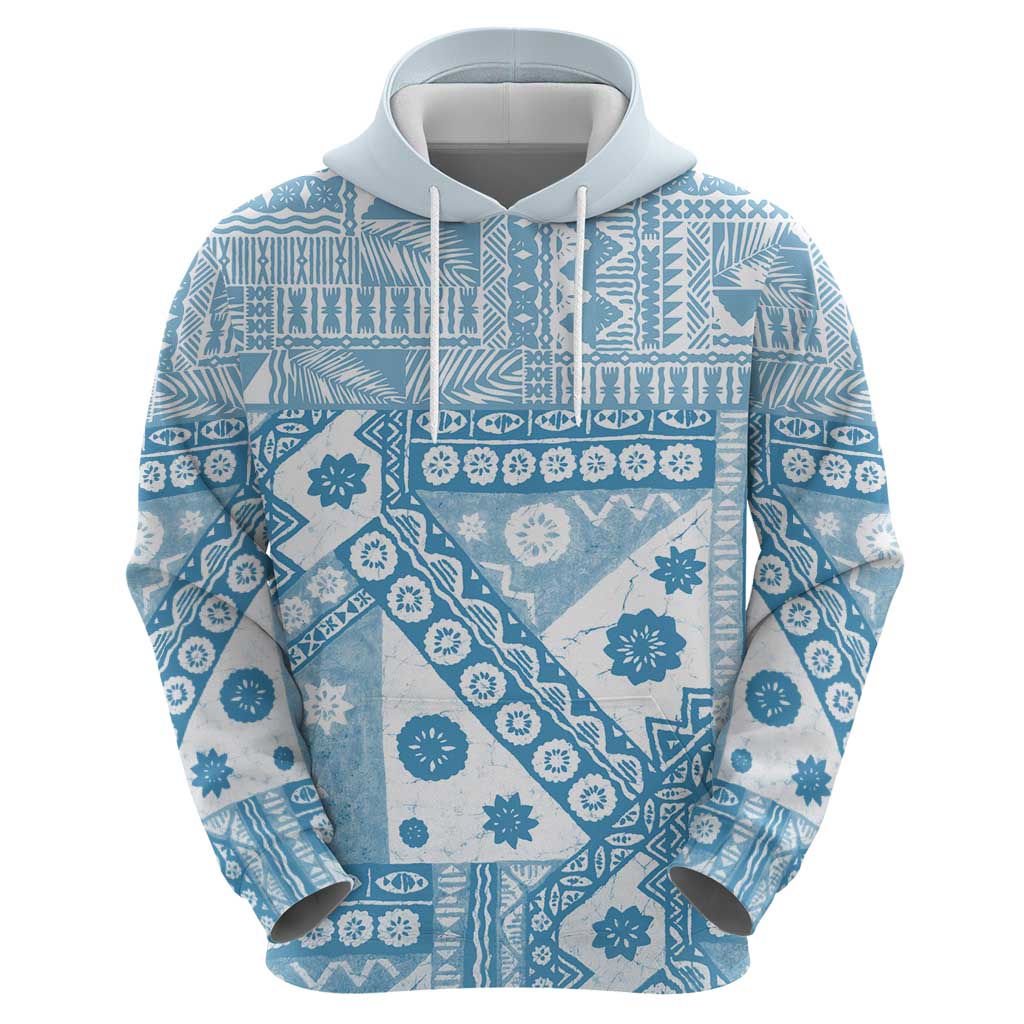 Blue Bula Fiji Hoodie Unique Masi Tapa Pattern LT14 - Polynesian Pride