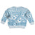 Blue Bula Fiji Kid Ugly Christmas Sweater Unique Masi Tapa Pattern