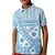 Blue Bula Fiji Kid Polo Shirt Unique Masi Tapa Pattern