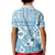 Blue Bula Fiji Kid Polo Shirt Unique Masi Tapa Pattern