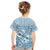 Blue Bula Fiji Kid T Shirt Unique Masi Tapa Pattern