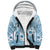 Blue Bula Fiji Sherpa Hoodie Unique Masi Tapa Pattern