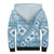 Blue Bula Fiji Sherpa Hoodie Unique Masi Tapa Pattern