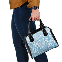 Blue Bula Fiji Shoulder Handbag Unique Masi Tapa Pattern LT14 - Polynesian Pride