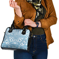Blue Bula Fiji Shoulder Handbag Unique Masi Tapa Pattern LT14 - Polynesian Pride