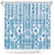 Blue Bula Fiji Shower Curtain Unique Masi Tapa Pattern