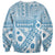 Blue Bula Fiji Sweatshirt Unique Masi Tapa Pattern