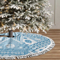 Blue Bula Fiji Tree Skirt Unique Masi Tapa Pattern LT14 - Polynesian Pride