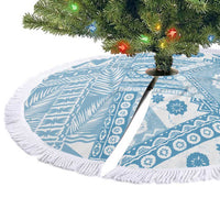Blue Bula Fiji Tree Skirt Unique Masi Tapa Pattern LT14 - Polynesian Pride